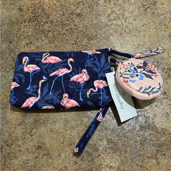 Vera Bradley Flamingo Print and Floral Pouch Set - Picture 3 of 5